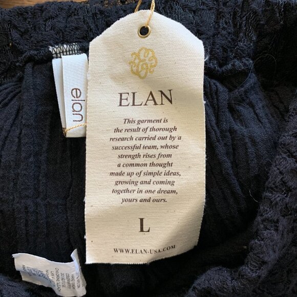 ELAN Black Lace Wide Leg Palazzo Pants Jr Sz Large (27 x 28) #15J - Picture 6 of 8